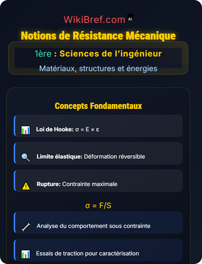 Notions de résistance mécanique Propriétés des matériaux