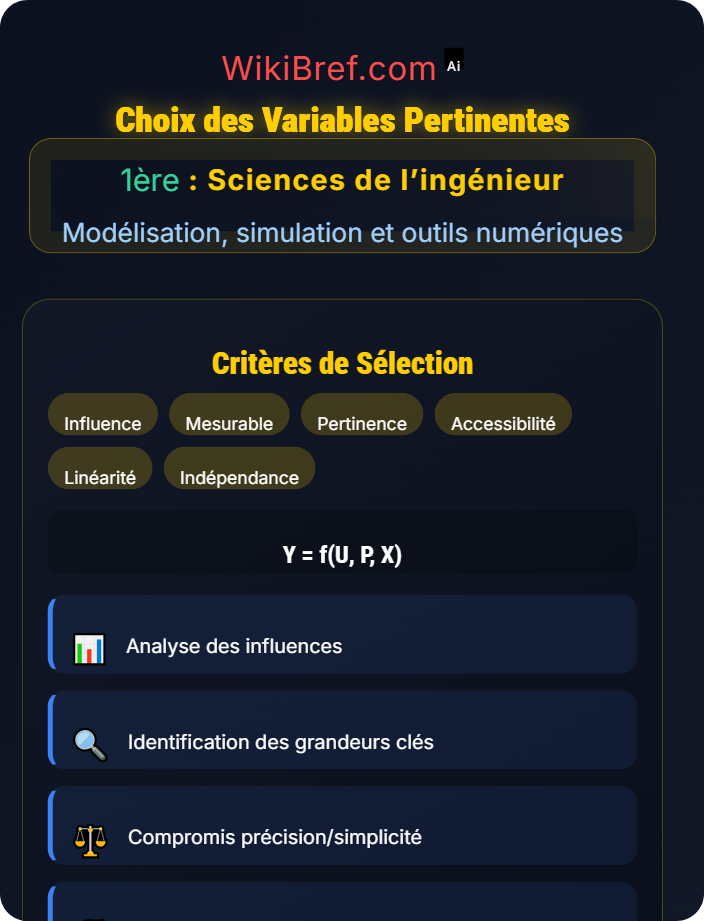 Choix des variables pertinentes Introduction à la modélisation