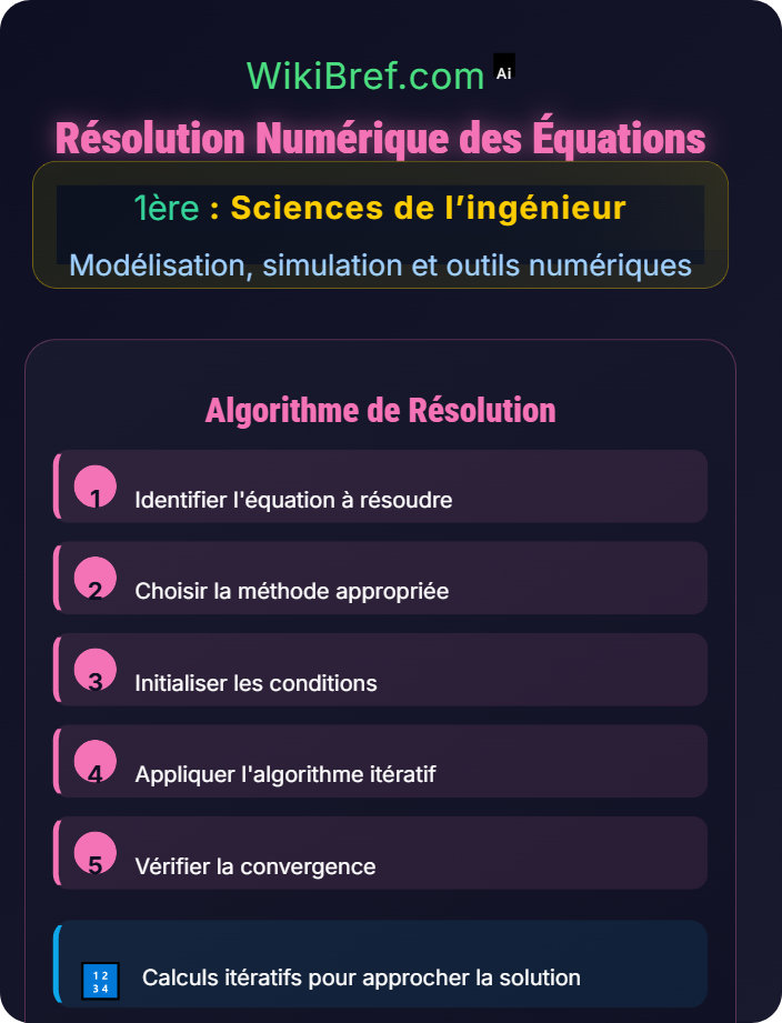 Résolution numérique des équations Simulation de systèmes