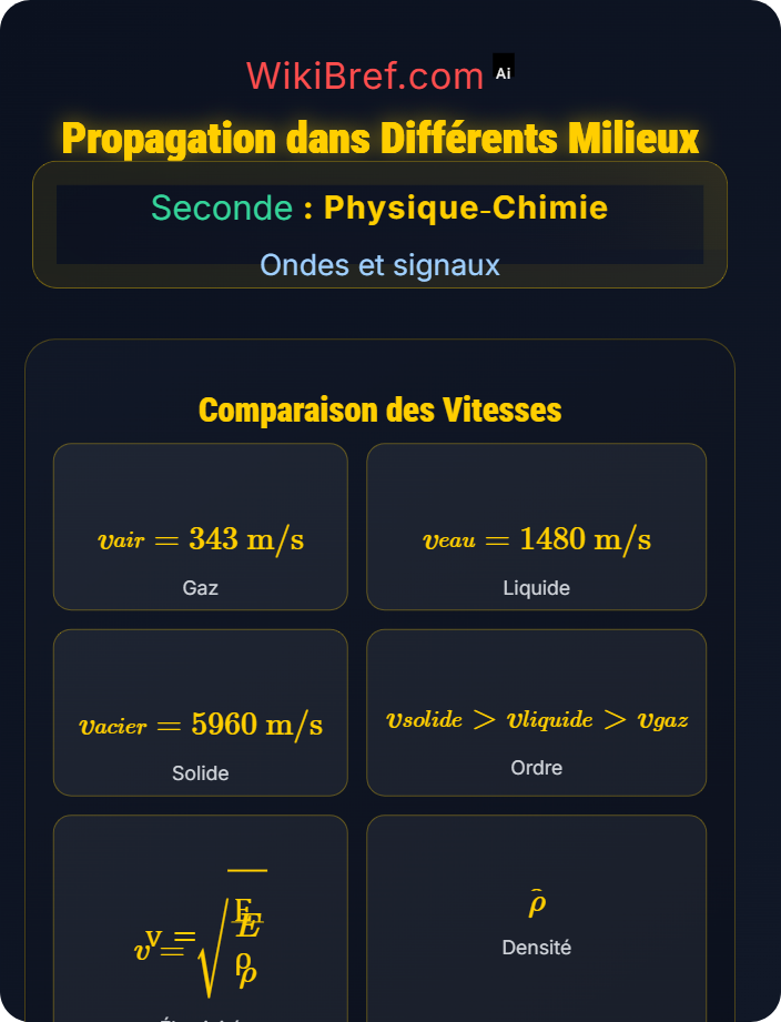 Propagation dans différents milieux Émission et propagation d’un signal sonore