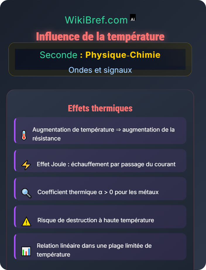Influence de la température Loi d’Ohm et résistance électrique