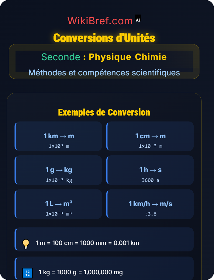 Conversions d’unités Mesures et unités