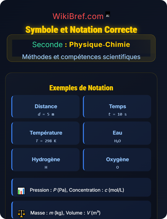 Symbole et notation correcte Rédaction scientifique