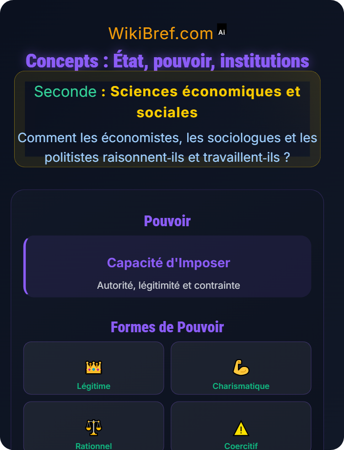 Concepts : État, pouvoir, institutions Introduction aux sciences politiques
