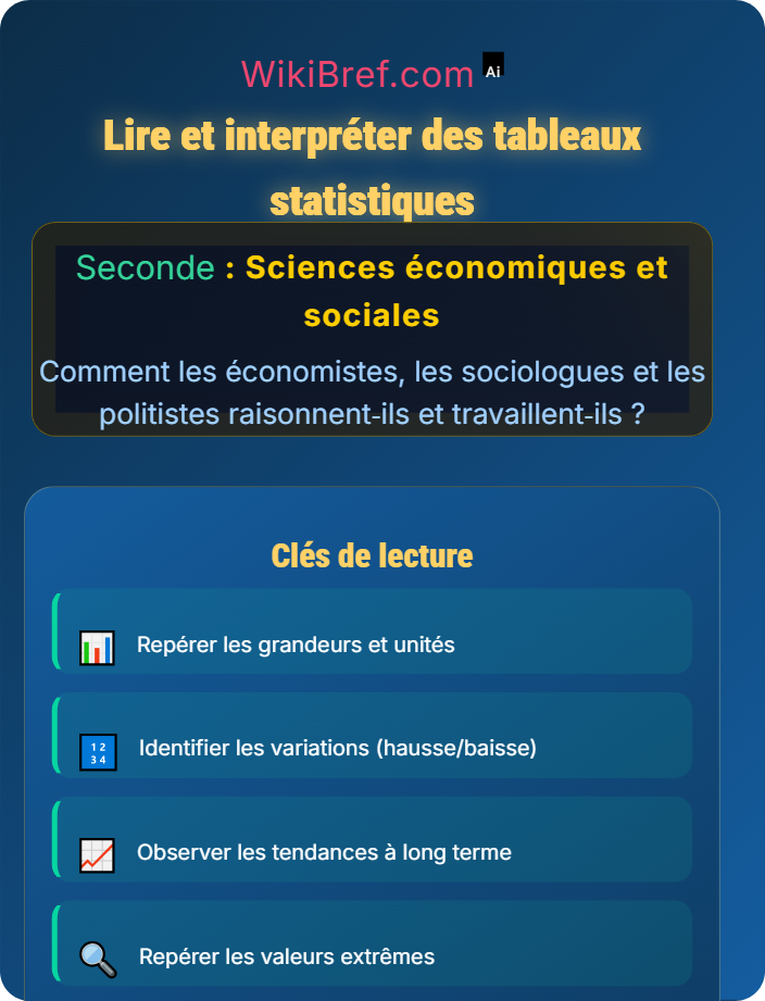 Lire et interpréter des tableaux statistiques Données et outils méthodologiques en SES