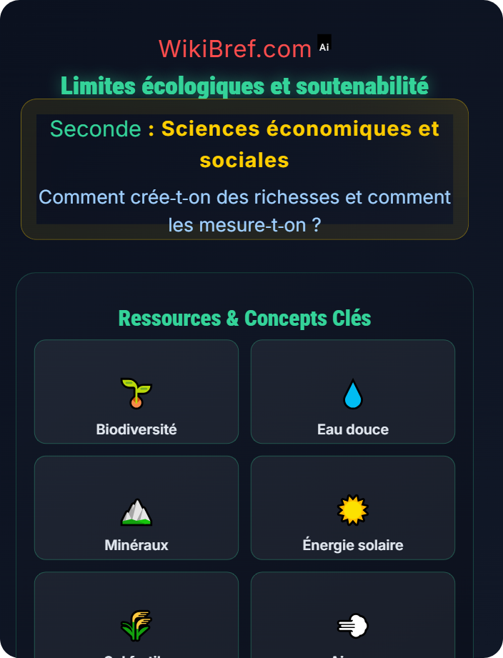 Limites écologiques et soutenabilité Croissance économique