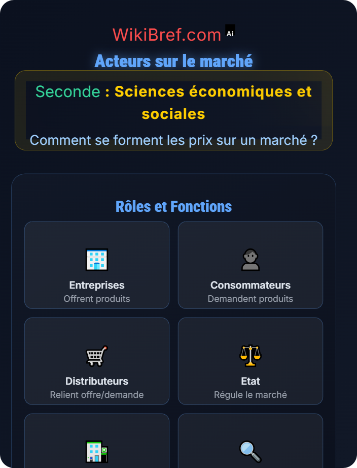 Acteurs sur le marché Les différents types de marchés et d’échanges marchands