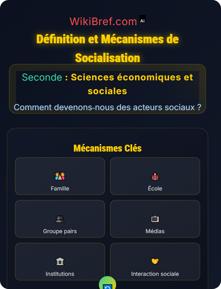 Définition et mécanismes Le processus de socialisation