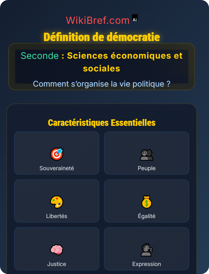 Définition de démocratie Le système politique démocratique