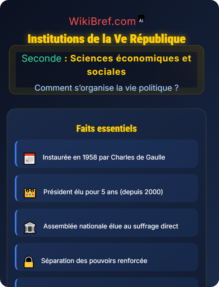 Institutions de la Ve République L’organisation des pouvoirs en France