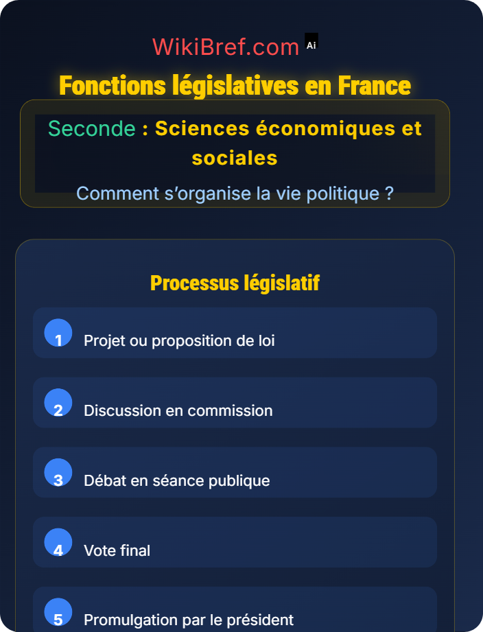 Fonctions législatives L’organisation des pouvoirs en France