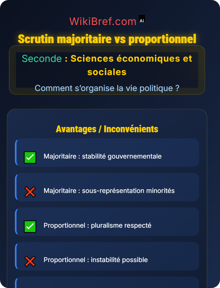 Scrutin majoritaire vs proportionnel Importance du mode de scrutin