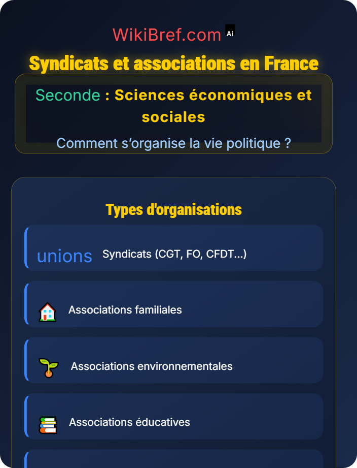 Syndicats et associations Les acteurs de la vie politique démocratique