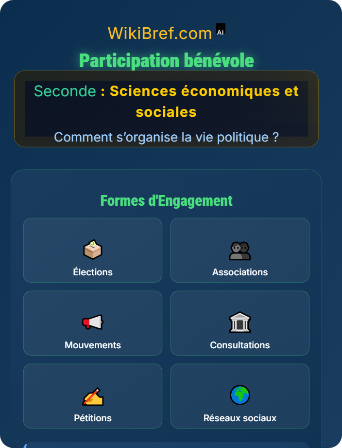 Participation bénévole Les acteurs de la vie politique démocratique