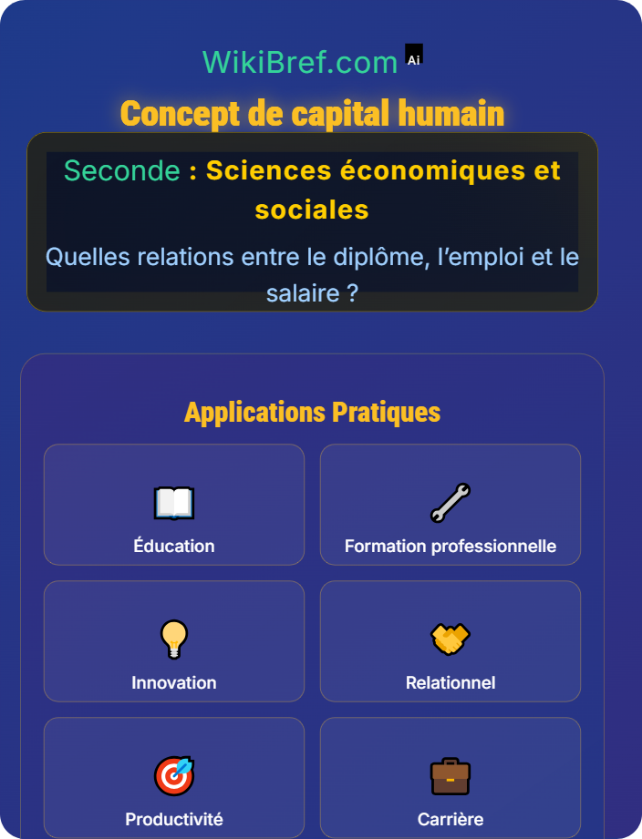 Concept de capital humain Diplôme et capital humain