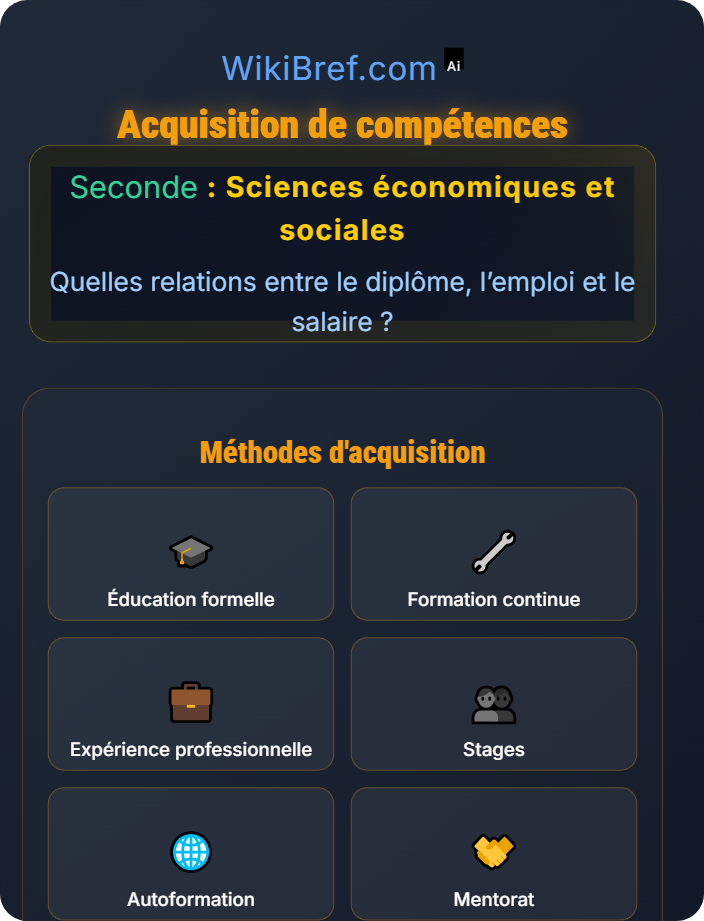 Acquisition de compétences Diplôme et capital humain