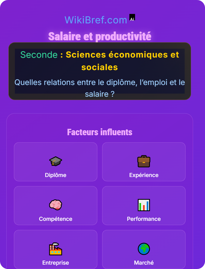 Salaire et productivité Salaire : influence du diplôme, expérience, genre et origine
