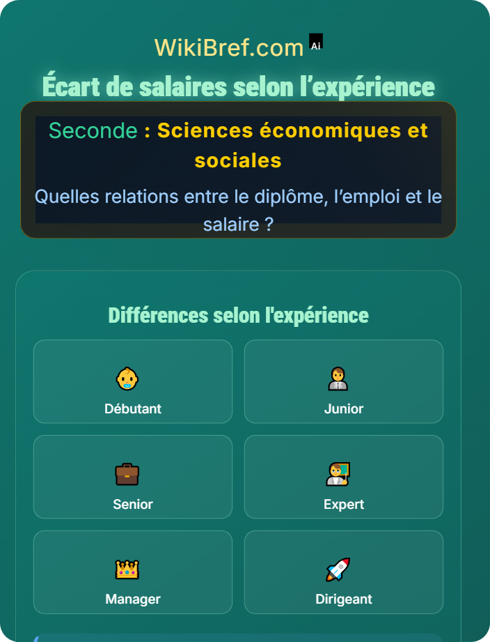Écart de salaires selon l’expérience Salaire : influence du diplôme, expérience, genre et origine