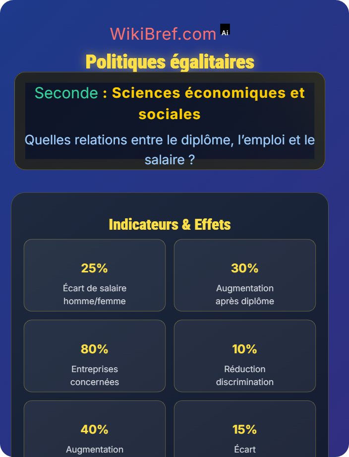 Politiques égalitaires Salaire : influence du diplôme, expérience, genre et origine