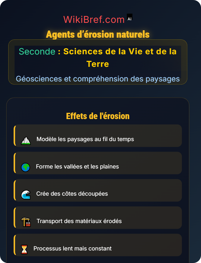 Agents d’érosion naturels Érosion : processus et conséquences