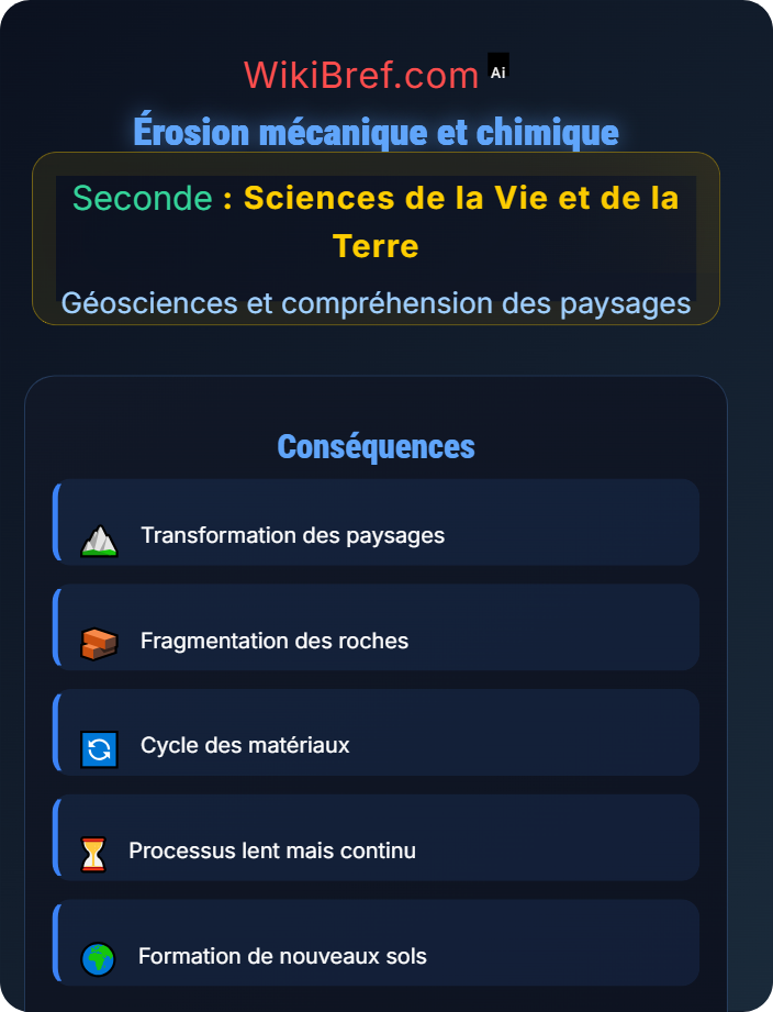 Érosion mécanique et chimique Érosion : processus et conséquences