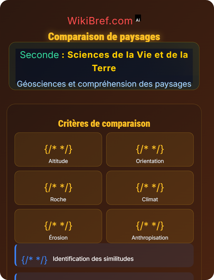 Comparaison de paysages Formation et évolution des paysages