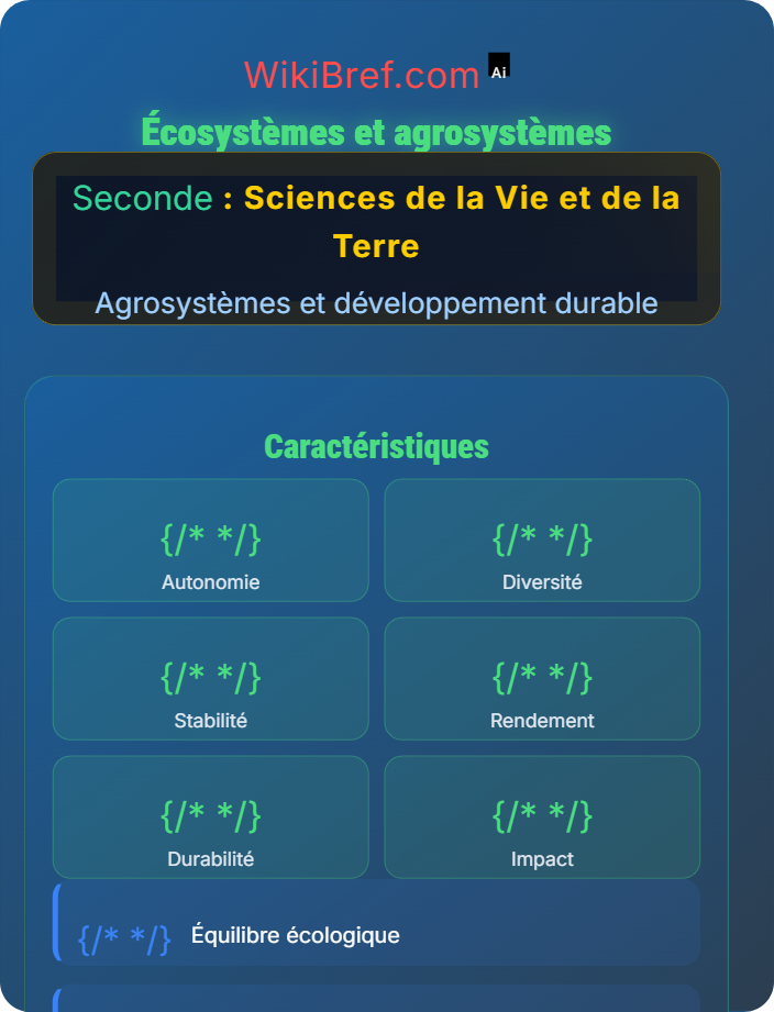 Écosystèmes et agrosystèmes Structure et fonctionnement des agrosystèmes