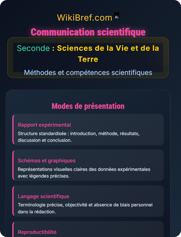 Communication scientifique Méthode scientifique en SVT