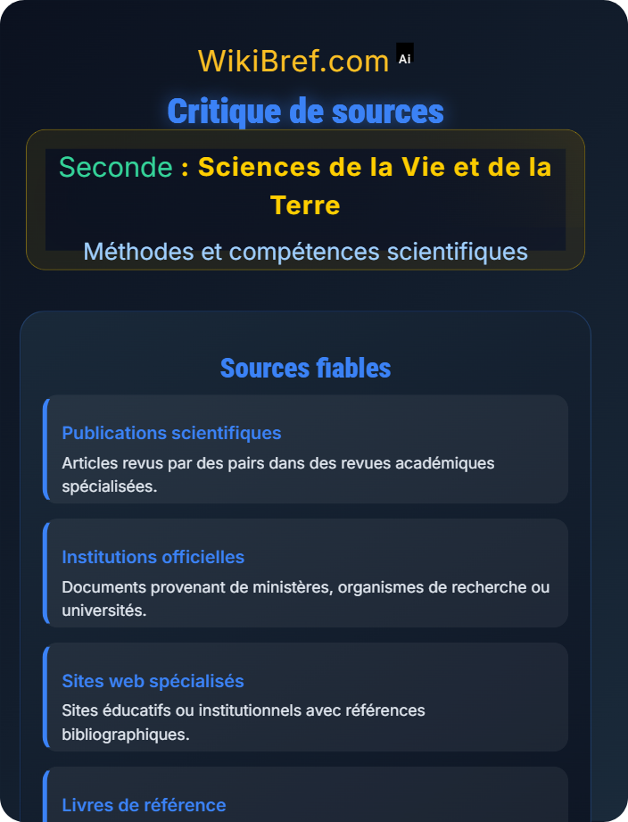 Critique de sources Analyse de documents scientifiques