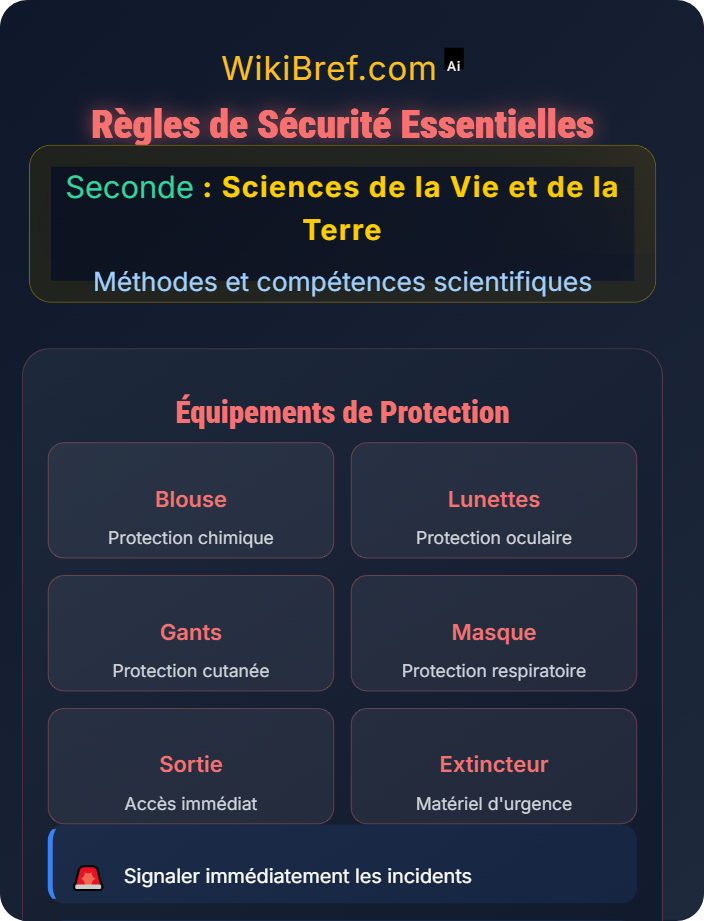 Règles de sécurité essentielles Sécurité en laboratoire et terrain