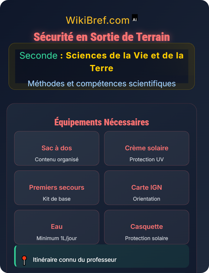 Sécurité en sortie de terrain Sécurité en laboratoire et terrain