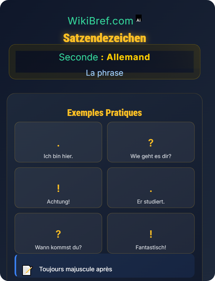 Satzendezeichen : Punkt, Fragezeichen, Ausrufezeichen La ponctuation