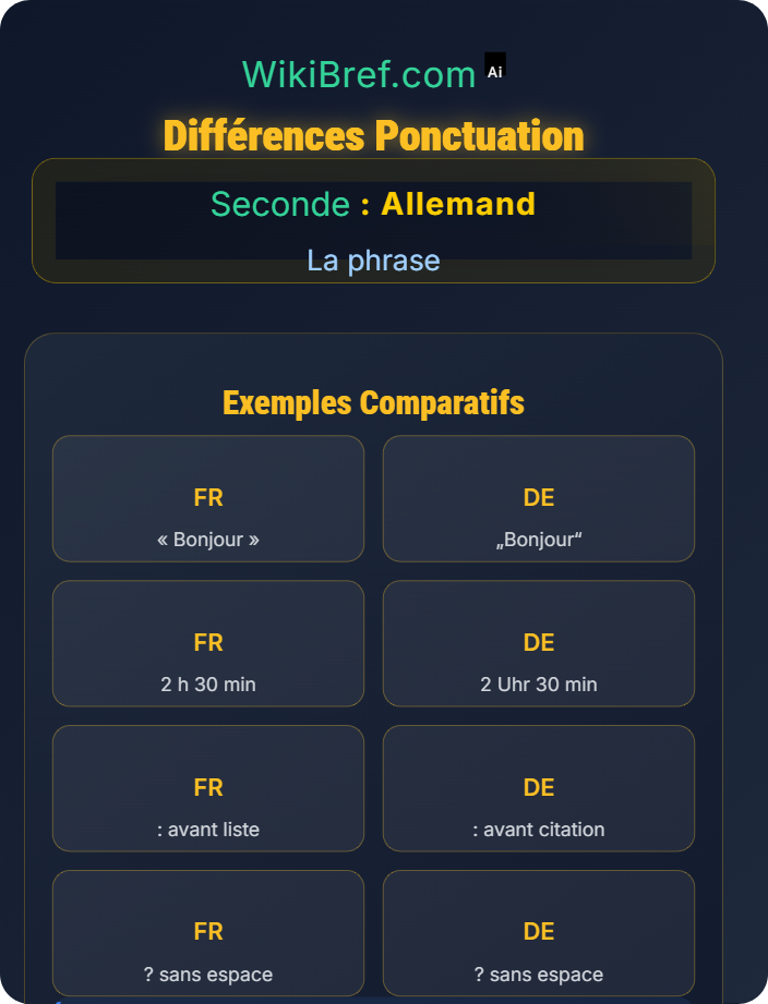 Différences ponctuation français / allemand La ponctuation