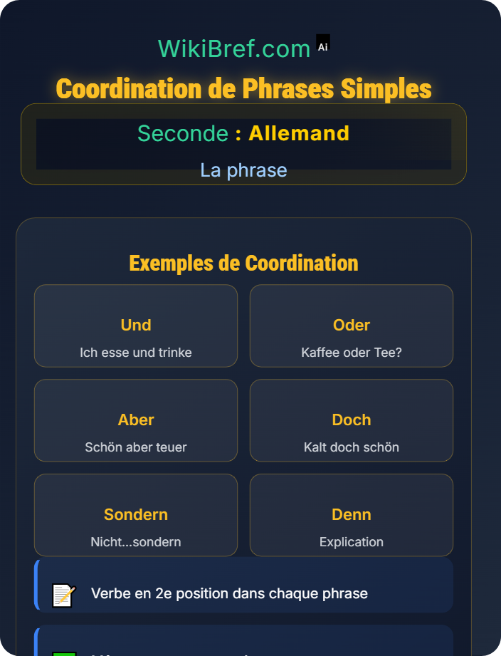 Coordination de phrases simples Syntaxe de la phrase déclarative