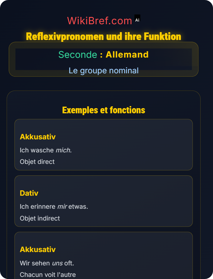 Reflexivpronomen und ihre Funktion Pronoms personnels et réfléchis