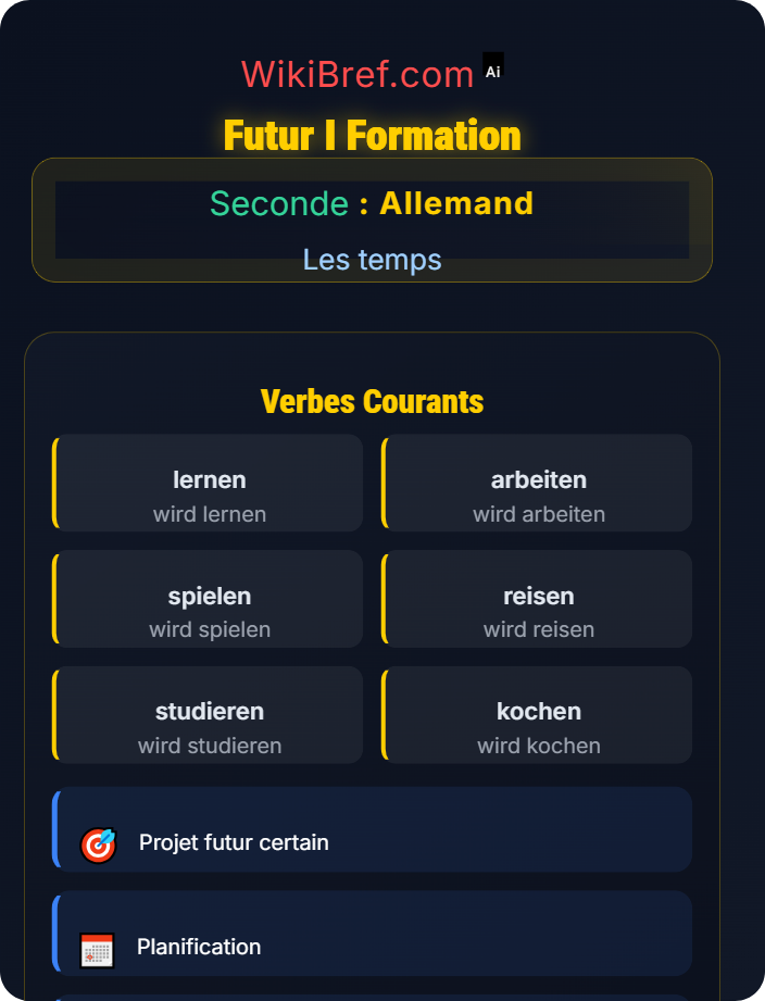 Futur I formation Futur I et expression de projets