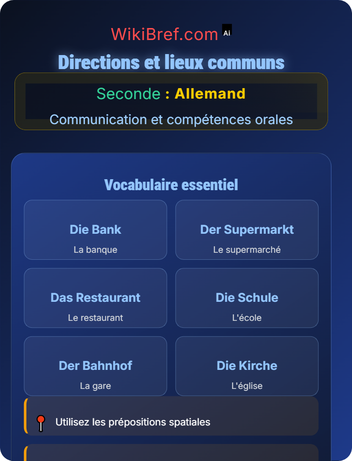 Directions et lieux communs Décrire son environnement