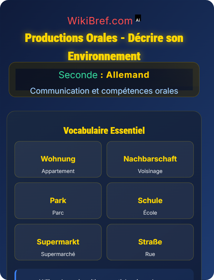 Productions orales Décrire son environnement
