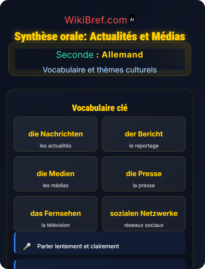 Synthèse orale Actualités et médias