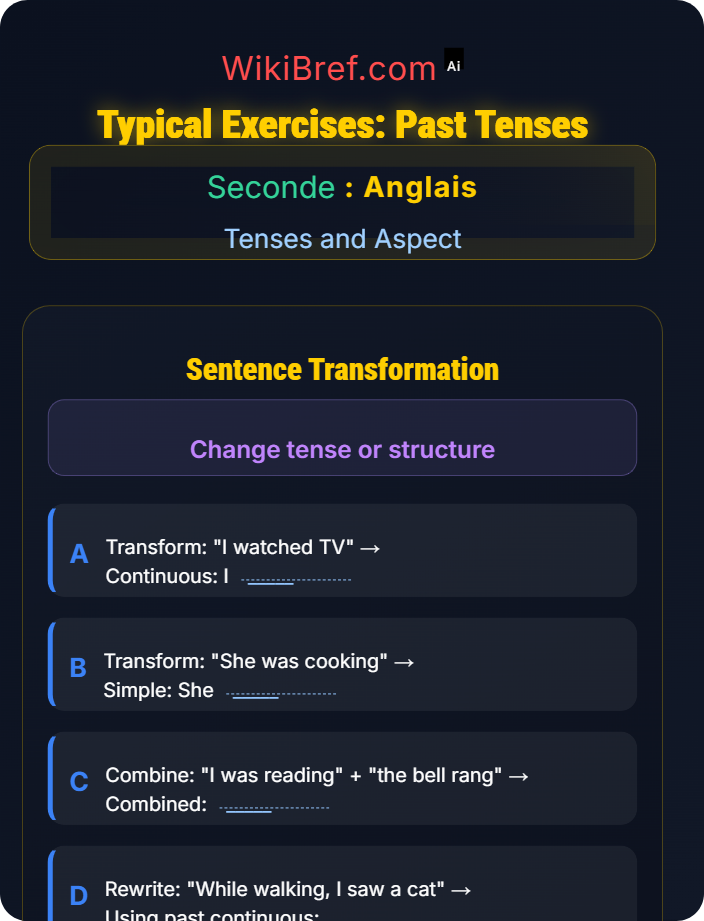 Typical exercises Past Simple and Past Continuous